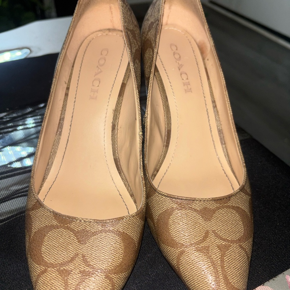 Coach Women's Brown Patterned Heels - image 1